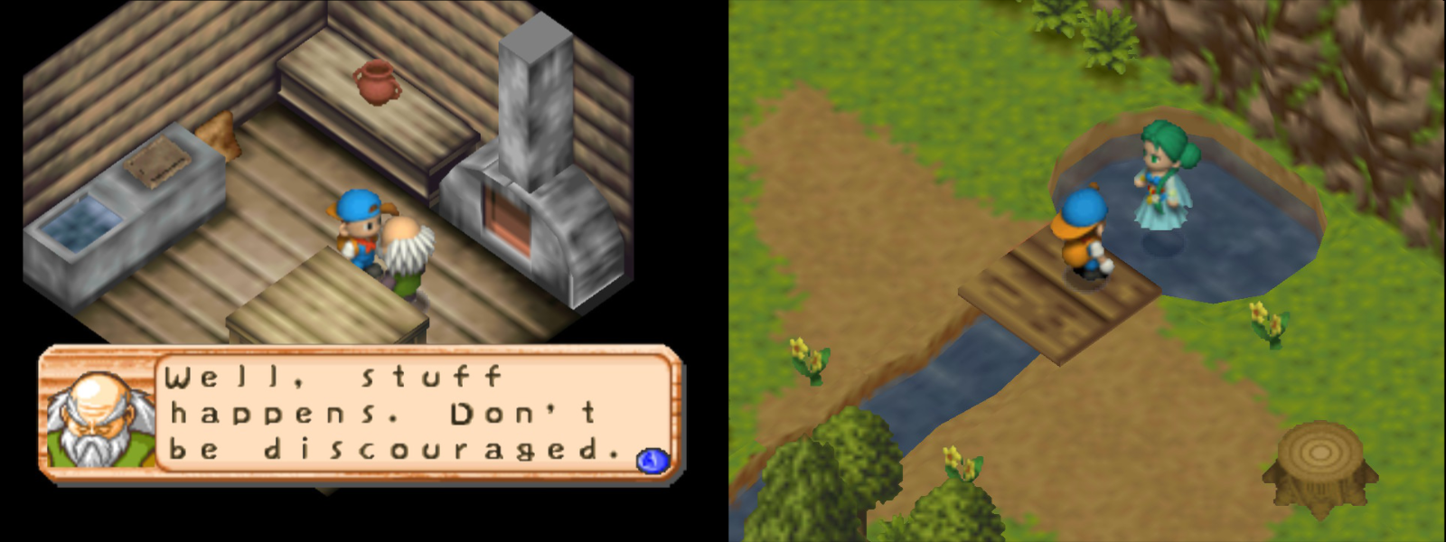 Two screenshots from Harvest Moon 64 Two screenshots from Harvest Moon 64